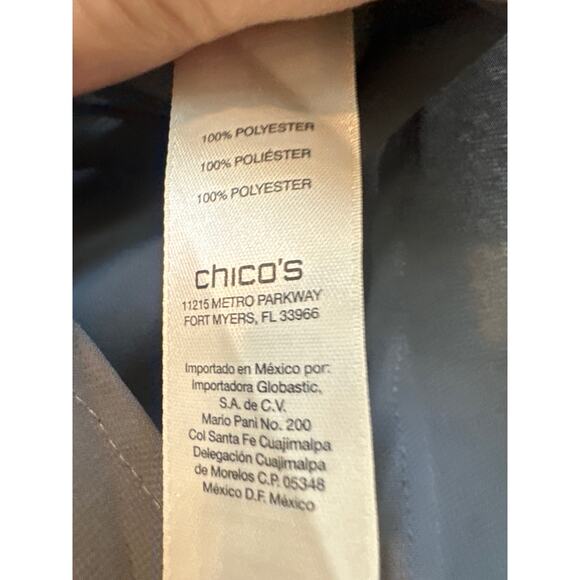 Chico’s Size 0 (4) Gray Collar Button Down with Iridescent Multicolor Sequin - Picture 7 of 9